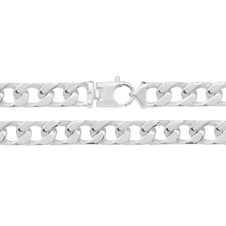 925 Sterling Silber 11mm Herren - Panzer Kette - 55.9, 61, 66cm