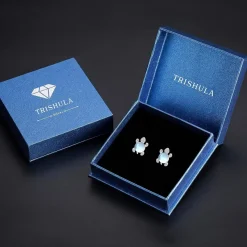 925 Sterling Silber Schildkröte Ohrringe Mondstein Mädchen Frauen Kinder