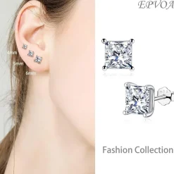 925 Sterling Silber Zirkonia Ohrstecker Set Damen Herren Mädchen 5mm