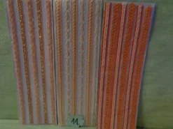 3 Stickerbogen Stoff Brokat Bordüren 31 x 10 cm bunt blau rosa orange ...- Auswahl -
