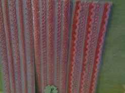 3 Stickerbogen Stoff Brokat Bordüren 31 x 10 cm bunt blau rosa orange ...- Auswahl -