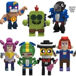 7Stk BRAWL STARS Figuren Spielzeug Baustein Spike Colt Leon Shelly Crow Geschenk