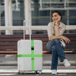 10 Stk. Koffergurt Kofferanhänger Add-on Gurt Luggage Strap, Grün
