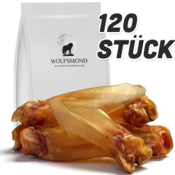 120 Stk XL-Rinderohren mit Ohrmuschel Hundefutter Hundesnacks Kausnack Kauartikel