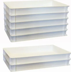 7 St. Pizzaballenbox weißTeigbehälter Stapelbox Teigbox 60x40x7 Gastlando