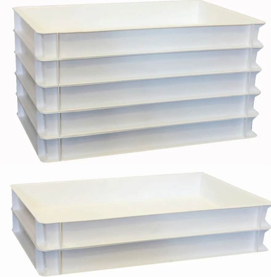 7 St. Pizzaballenbox weißTeigbehälter Stapelbox Teigbox 60x40x7 Gastlando