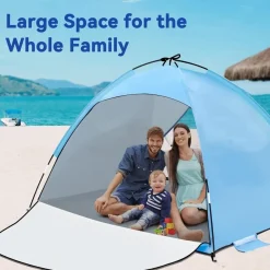 Strandmuschel UV Schutz UPF 50+ Strandzelt für 2-3 Personen Transparentes