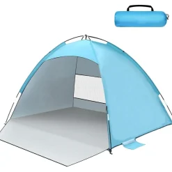 Strandmuschel UV Schutz UPF 50+ Strandzelt für 2-3 Personen Transparentes