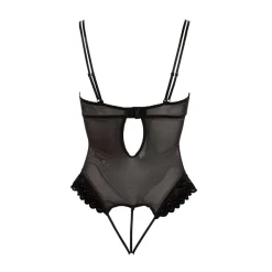 String-Body Flockprint Strass BH-Hebe schwarz Reizwäsche dessous