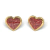 STUDEX * Herz Glitter rot* Medizinische Ohrstecker Ohrringe vergoldet