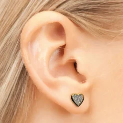 STUDEX Medizinische Ohrstecker vergoldet * Herz Glitter weiß* Piercing