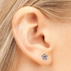 STUDEX Medizinische Ohrstecker * BLUME Crystal/ ROSÉ* Erstohrstecker Piercing