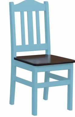 Stuhl Massiv Kiefer Holz -NEU blau honig Landhausstil Massivholz