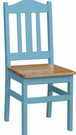 Stuhl Massiv Kiefer Holz -NEU blau honig Landhausstil Massivholz