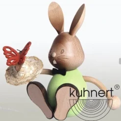 STUPSI HASE | Kuhnert Osterhase Sammelfigur Holzhase Echt Erzgebirge Holzkunst