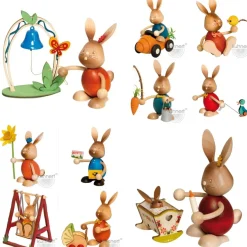 STUPSI HASE | Kuhnert Osterhase Sammelfigur Holzhase Echt Erzgebirge Holzkunst
