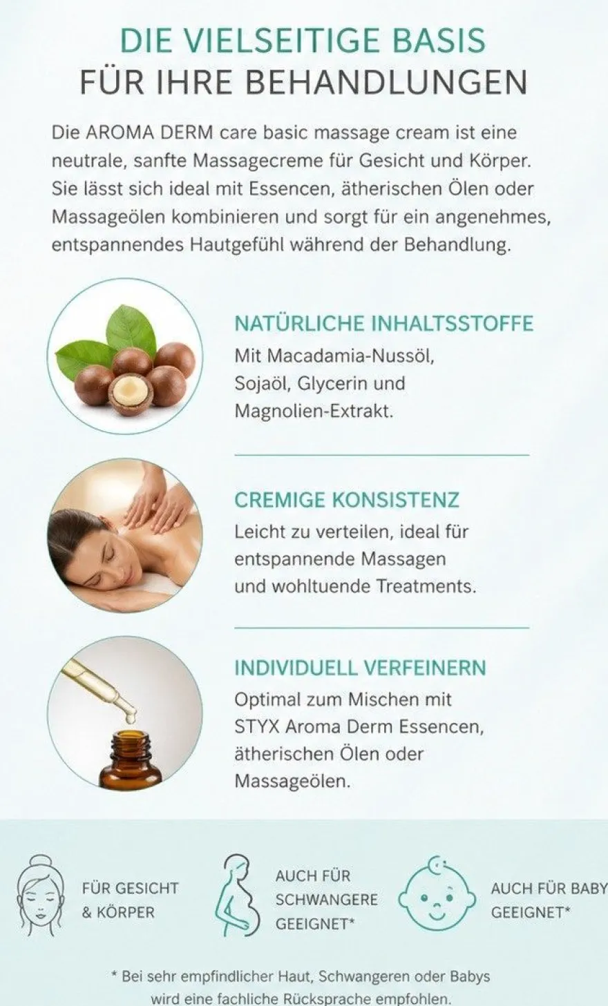 STYX Naturcosmetic Aroma Derm Care Basic Massagecreme Gesicht & Körper 500 ml vegan