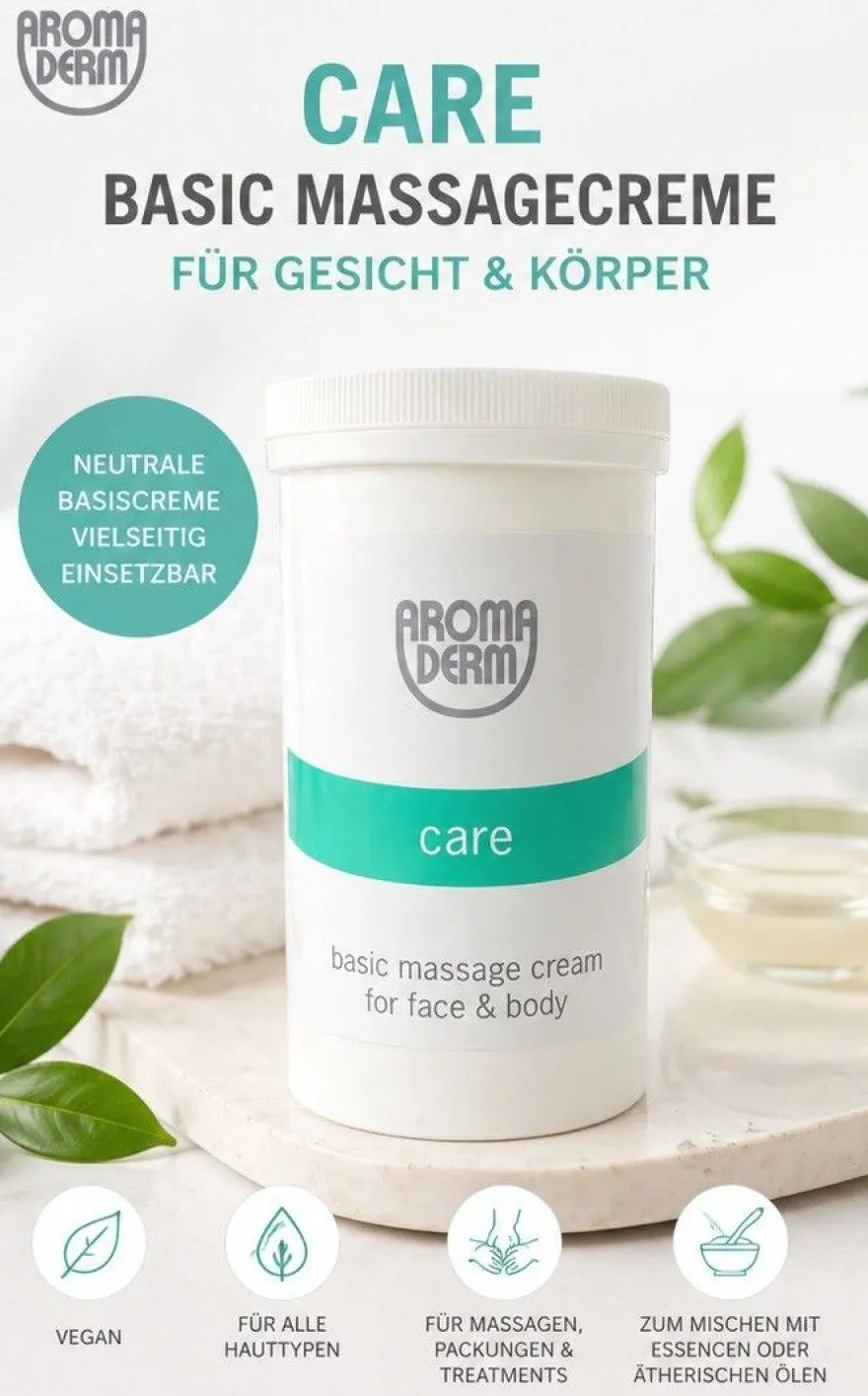 STYX Naturcosmetic Aroma Derm Care Basic Massagecreme Gesicht & Körper 500 ml vegan