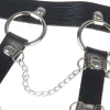 Subblime BDSM Mode Dessous Reizwäsche Brustharness Lederketten Schwarz Einheitsgrösse