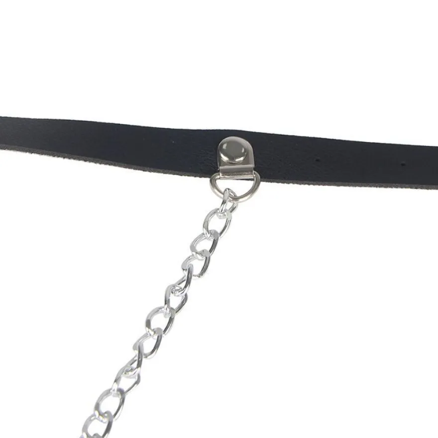 Subblime Leder-Kettengürtel Harness schwarz, eine Größe