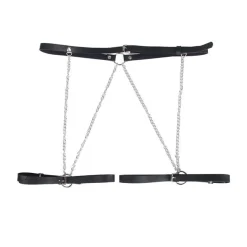 Subblime Leder-Kettengürtel Harness schwarz, eine Größe