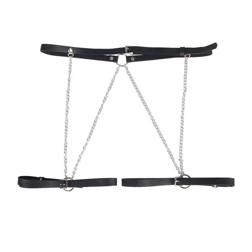 Subblime Leder-Kettengürtel Harness schwarz, eine Größe