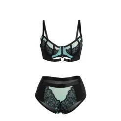 Subblime Push-up-BH-Set aus grüner Spitze und Netzstoff L/XL