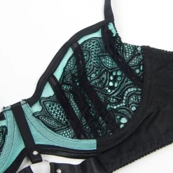 Subblime Push-up-BH-Set aus grüner Spitze und Netzstoff L/XL