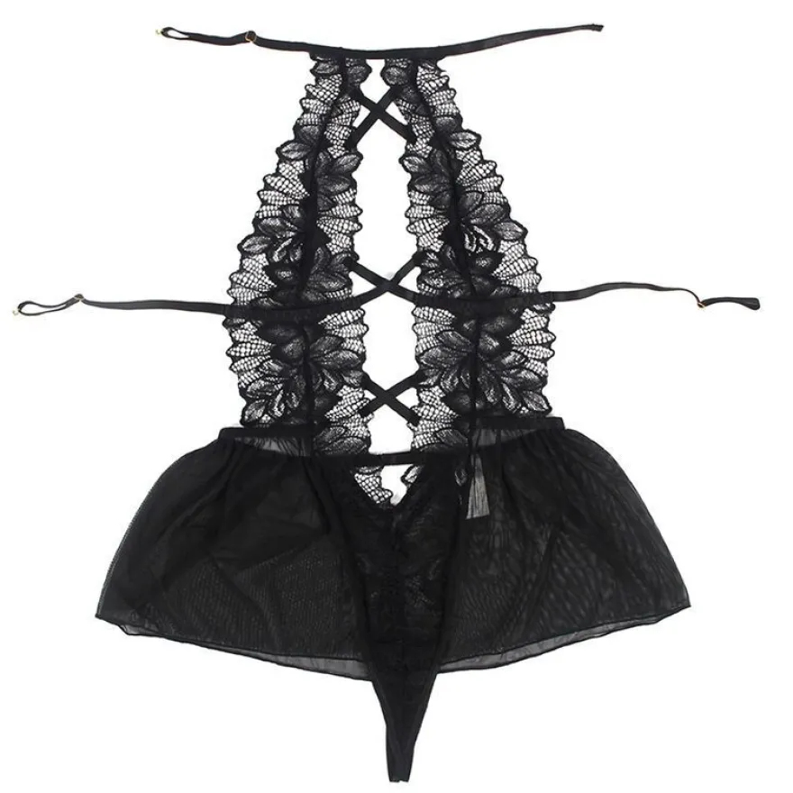 Subblime Teddy Neckholder Spitze Bare Back Schwarz