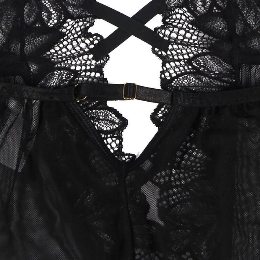 Subblime Teddy Neckholder Spitze Bare Back Schwarz
