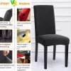 Sufdari Stuhlhussen 4er Set Anthrazit Grau, Stretch Esszimmer Stuhlbezug