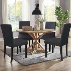 Sufdari Stuhlhussen 4er Set Anthrazit Grau, Stretch Esszimmer Stuhlbezug