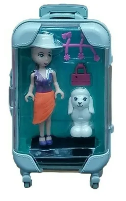 Suitcase Kofferset mit Zubehör Puppen ca. 9,5x16 cm Groß Johntoys NEU