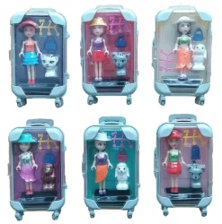 Suitcase Kofferset mit Zubehör Puppen ca. 9,5x16 cm Groß Johntoys NEU