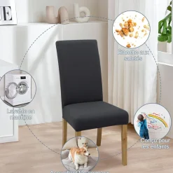 Sukaikeqa Dehnbarer Stuhlbezug, Hochstuhlbezug, Bürostuhlbezug (6er Set)