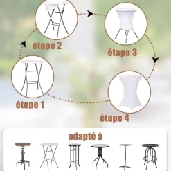 Sukaikeqa Dehnbare Tischdecke - Modernes Design für Bars, runde Tische, Partys