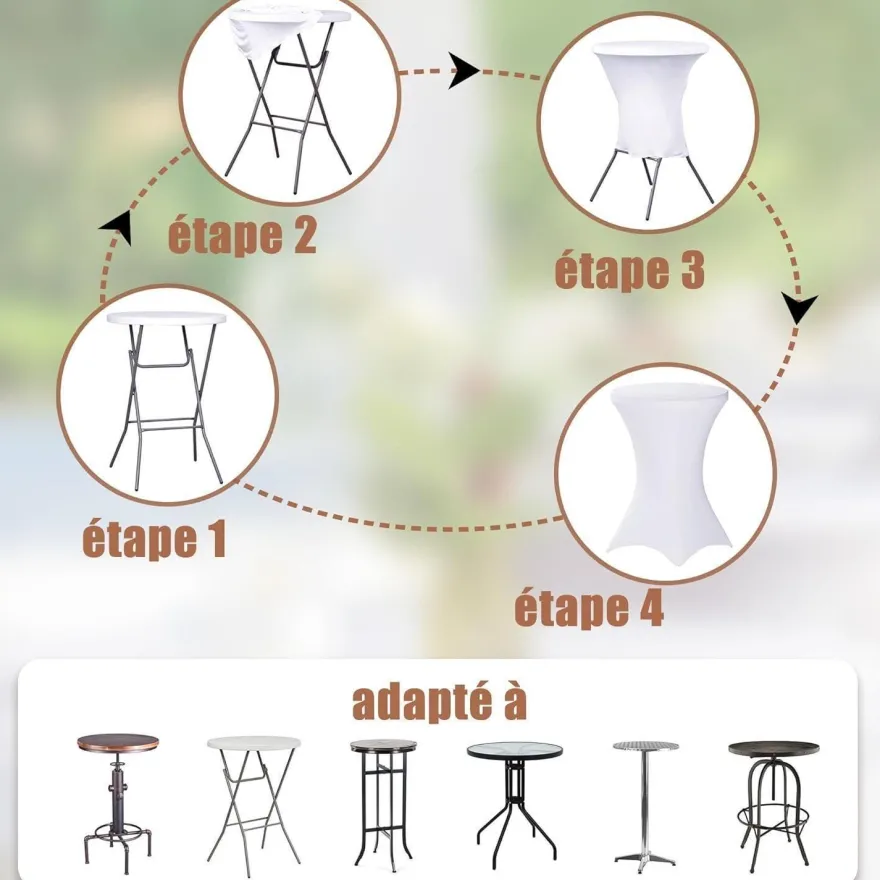 Sukaikeqa Dehnbare Tischdecke - Modernes Design für Bars, runde Tische, Partys