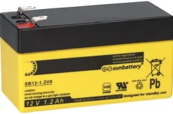 SUN Battery SB12-1.2V0 AGM Akku 12V 1,2Ah T1 / Faston 4,8 mm