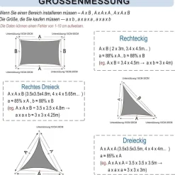 Sunnylaxx Sonnensegel Rechteckig 4x5m Wasserdicht Helles Khaki mit 95