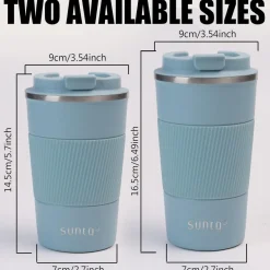 SUNTQ Kaffeebecher to go Thermo Edelstahl 380ml doppelwandig auslaufsicher
