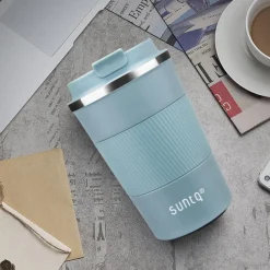 SUNTQ Kaffeebecher to go Thermo Edelstahl 380ml doppelwandig auslaufsicher