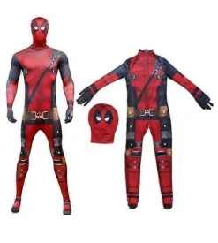 Superheld Deadpool Kostüm Erwachsene Kinder Halloween Cosplay Overall Bodysuit