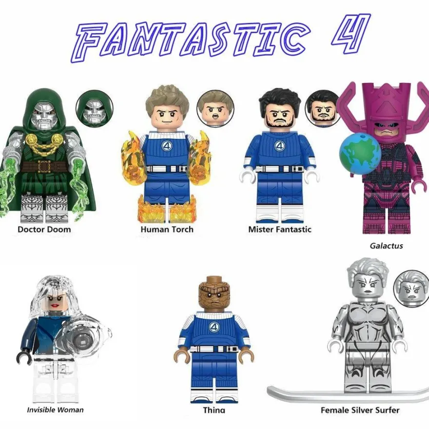 Superhelden Marvel Fantastic 4 F4 SilverSurfer Torch Storm Bausteine LxxO kompatibel