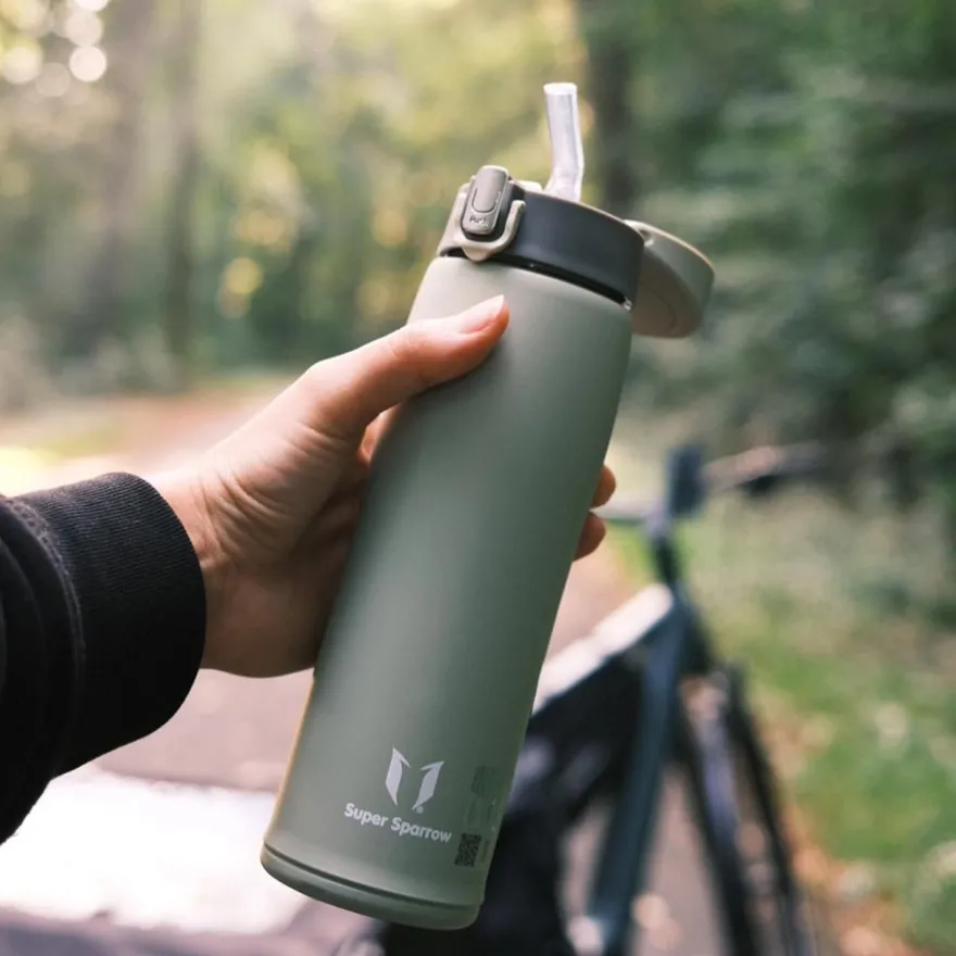 Super Sparrow Edelstahl Trinkflasche - 750 ml Wüstengrün - Thermosflasche mit 2