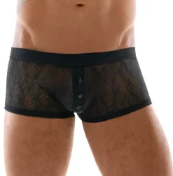 Svenjoyment Enge Spitzenpants mit Knopfleiste