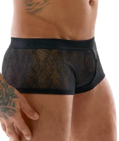 Svenjoyment Enge Spitzenpants mit Knopfleiste