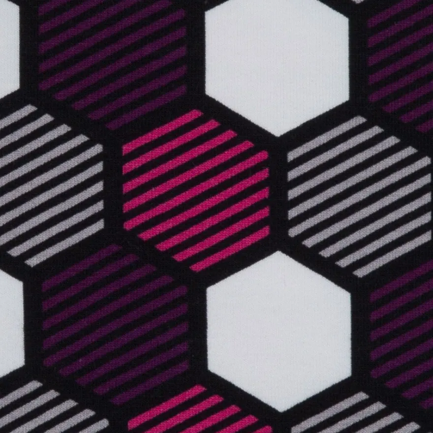 Swafing Crazy Shapes by Lycklig Design, Sweat angeraut, Waben, lila, pink VE 0,25 m
