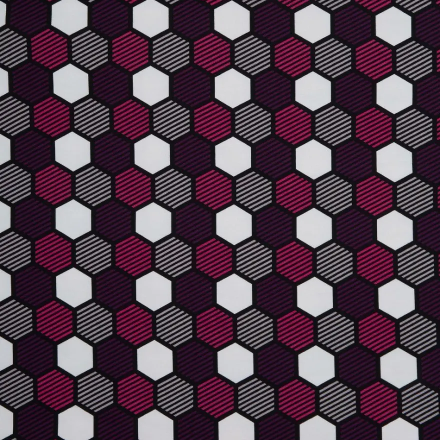 Swafing Crazy Shapes by Lycklig Design, Sweat angeraut, Waben, lila, pink VE 0,25 m