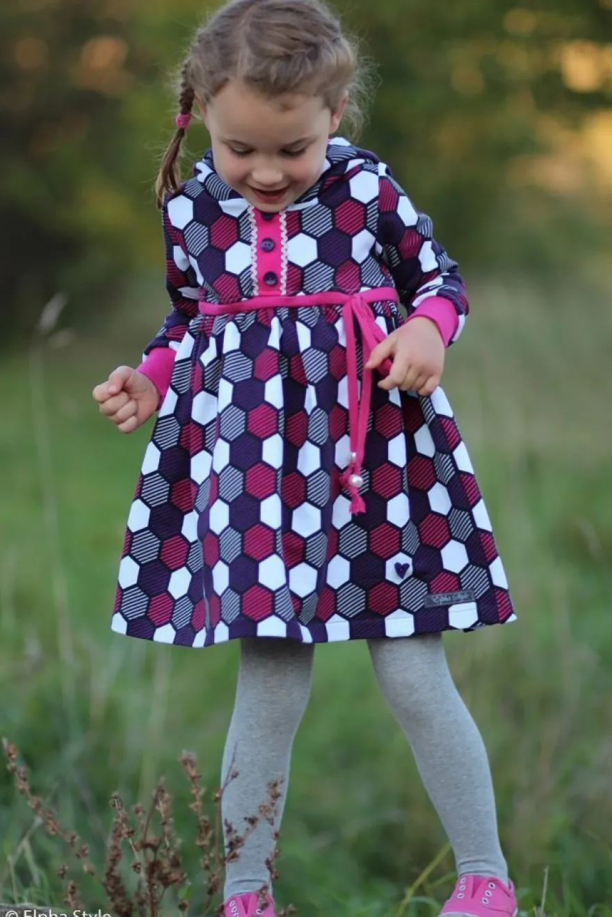 Swafing Crazy Shapes by Lycklig Design, Sweat angeraut, Waben, lila, pink VE 0,25 m