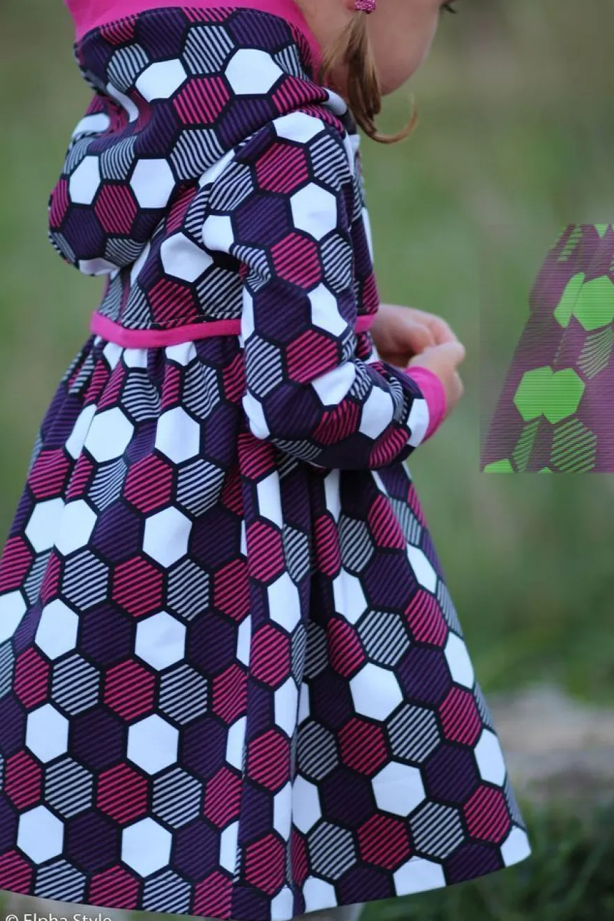 Swafing Crazy Shapes by Lycklig Design, Sweat angeraut, Waben, lila, pink VE 0,25 m